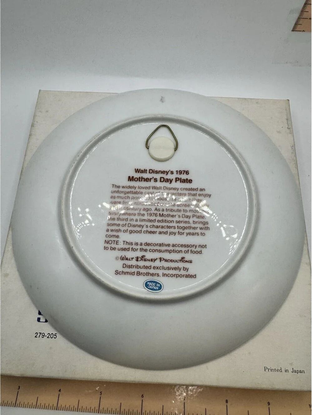 Walt Disney Mother's Day 1976 Limited Edition Plate Schmid Bros Original Box